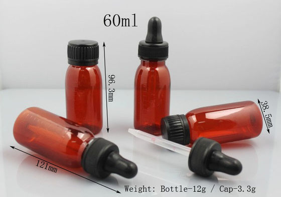 Silicone PP 60ml Dropper Medicine Bottle Essential Oil Drops Per Ml