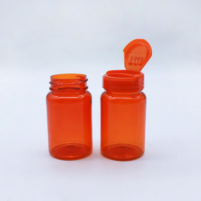 Custom Color PET Plastic 80ml Vitamin Pill Bottles With Flip Cap