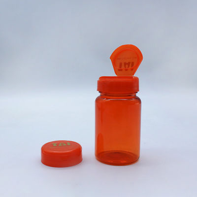 Custom Color PET Plastic 80ml Vitamin Pill Bottles With Flip Cap