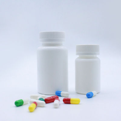 A medicina plástica pequena do PE 100ml engarrafa o carimbo quente da boca larga